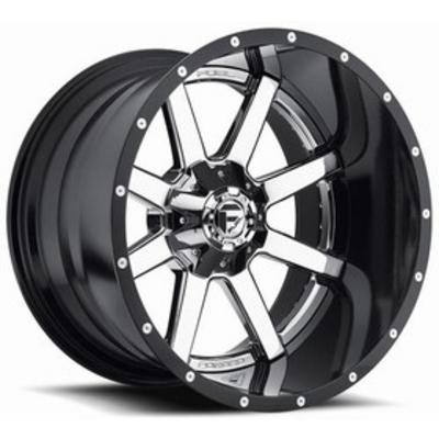 FUEL Off-Road D260 Maverick, 20x12 Wheel with 5 on 5.5 and 5 on 150 Bolt Pattern - Chrome Center Black Lip - D26020207047